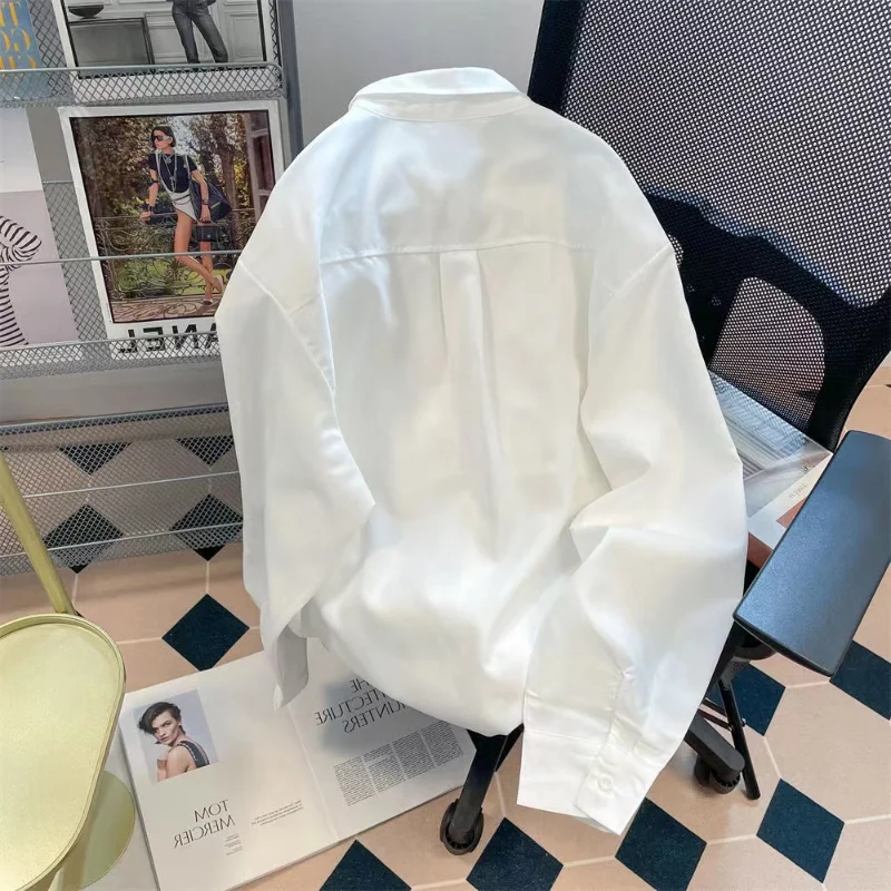 Women Solid Hollow Out Shirts Lapel Long Sleeve Loose Waist Fashion Patchwork Blouse Female Chic Casual Poly Shirt 14 Mallzona Saddf7165fe994ba8a34d5441092967cco Women Solid Hollow Out Shirts Lapel Long Sleeve Loose Waist Fashion Patchwork Blouse Female Chic Casual Poly Shirt Mallzona