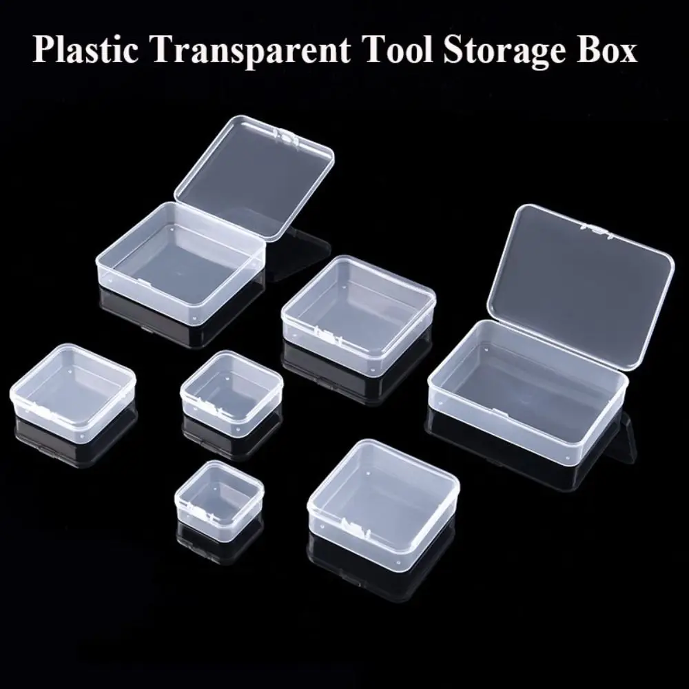 

Пластиковая коробка для хранения, портативные прозрачные квадратные упаковочные коробки, прочный органайзер для всякой всячины, держатель для электроинструментов