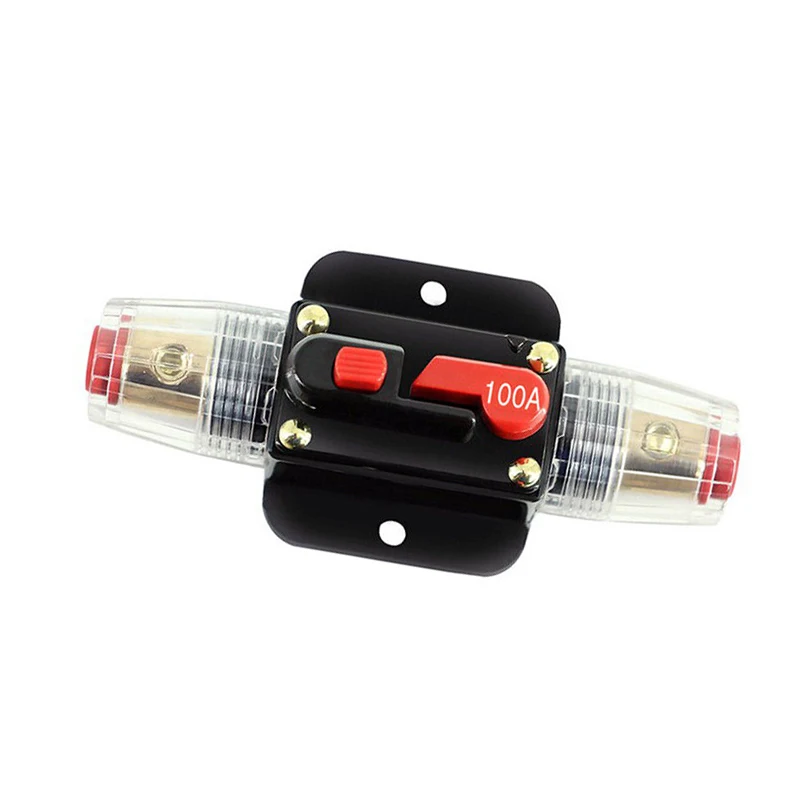 

DWCX 100A Car Audio Stereo Inline Circuit Breaker Fuse Switch Holder Manual Reset 12V-32V