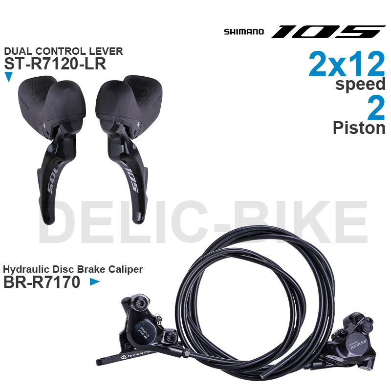 

SHIMANO 105 Groupset DUAL CONTROL LEVER ST-R7120 Hydraulic Disc Brake BR-R7170 Original Parts