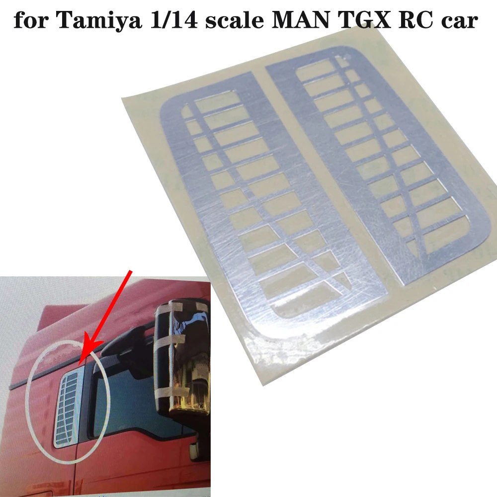 For Tamiya 1/14 MAN TGX Simulation RC Car Metal Rear Window Grid Decorative Sticker Decal RC Car Toys Accessories Parts
For Tamiya 1/14 MAN TGX Simulation RC Car Metal Rear Window Grid Decorative Sticker Decal RC Car Toys Accessories Parts