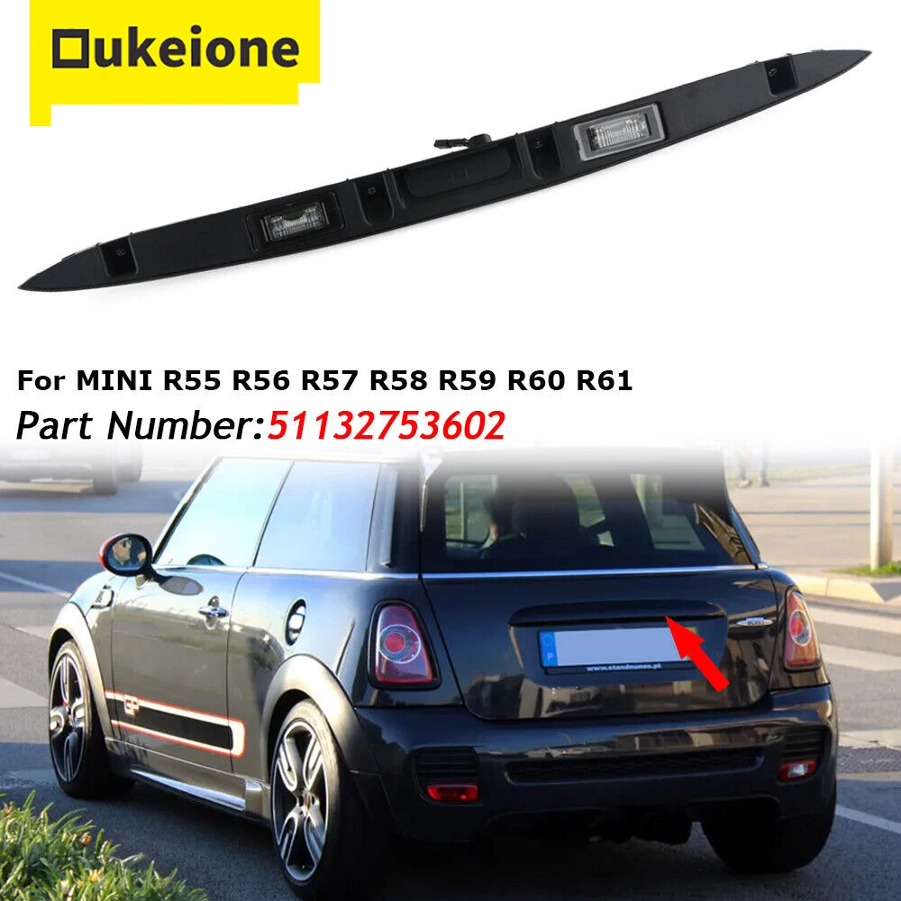 

5113-2753-602 51132753602 for Mini Cooper R55 R56 R57 R58 R59 R60 R61 Black Trunk Hatch Liftgate Trunk Pull Handle with Lamp