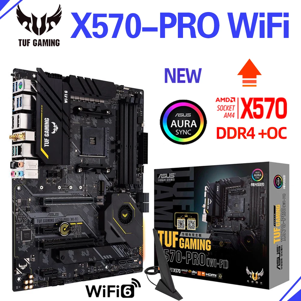 Socket AMD AM4 ASUS Gaming Motherboard TUF GAMING X570 PRO WiFi Mainboard DDR4 5100MHz (O.C) PCIe4.0 WI-FI 6 128G ATX Desktop
Socket AMD AM4 ASUS Gaming Motherboard TUF GAMING X570 PRO WiFi Mainboard DDR4 5100MHz (O.C) PCIe4.0 WI-FI 6 128G ATX Desktop