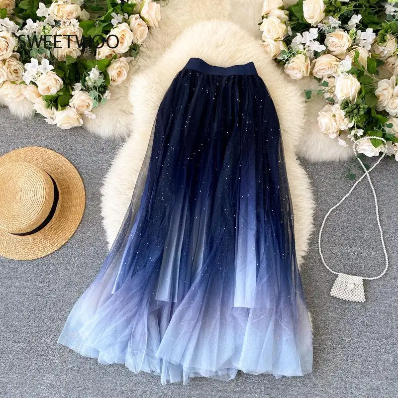 2023 Summer Tulle Skirt Star Sequin Skirt High Waist Long Skirt Blue Evening Party Sexy Skirt Women Falda Sparkling Skirt
2023 Summer Tulle Skirt Star Sequin Skirt High Waist Long Skirt Blue Evening Party Sexy Skirt Women Falda Sparkling Skirt