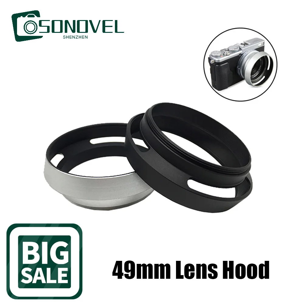 

49mm Metal Camera Lens Hood Wide-Angle Lente Protector Cover For Sony Nikon Fuji Leica Olympus Canon Eos M M1 M2 M3 M5 M6 M10