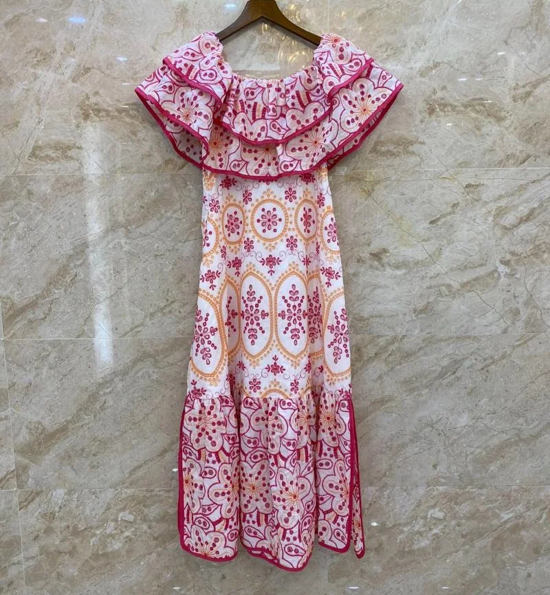 New 2023 Summer Hot Sale Dress High Quality Party Ladies Sexy Slash Neck Allover Hollow Out Embroidery White Green Pink Dress
New 2023 Summer Hot Sale Dress High Quality Party Ladies Sexy Slash Neck Allover Hollow Out Embroidery White Green Pink Dress