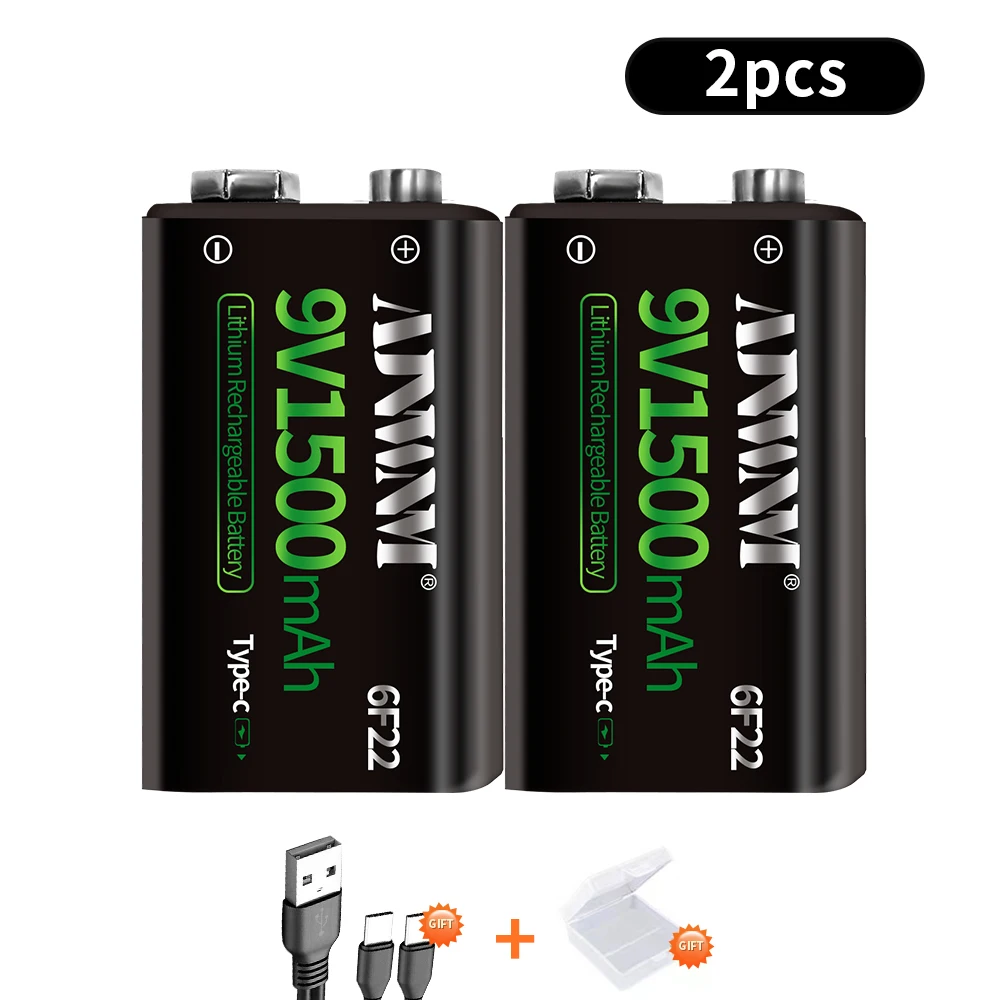 9V USB Rechargeable Battery 6F22 Lithium Battery 9V Battery for metal detector battery RC Helicopter Model Microphone Toy Type-c
9V USB Rechargeable Battery 6F22 Lithium Battery 9V Battery for metal detector battery RC Helicopter Model Microphone Toy Type-c