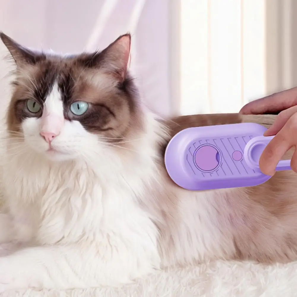 

Hair Removal Brush for Pets 3-in-1 Spray Cat Grooming Tool for Shedding Pet Steam Brush Massager with Silicone Bristles Dog Hair