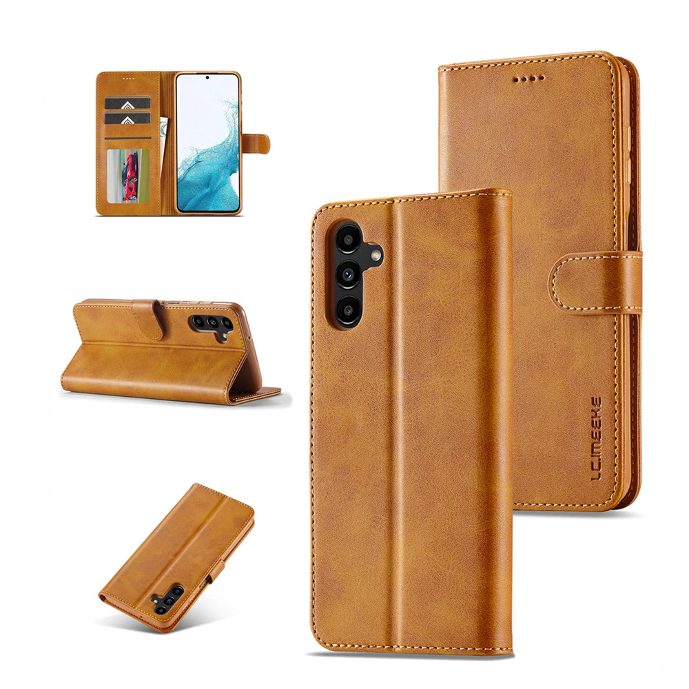 

Luxury Leather Wallet Case for Samsung Galaxy A54 A42 A52 A72 A33 A53 A24 A34 A74 5G Magnetic Closure Card Holder Folio Cover