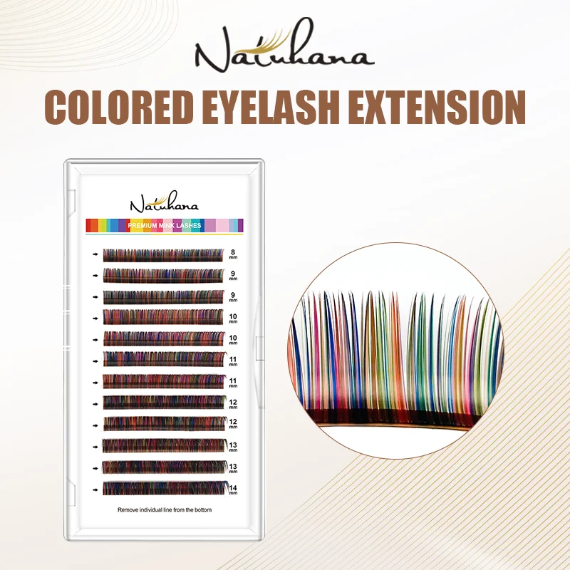 NATUHANA Mix Color lashes Extensions Colorful Eyelashes Mink Fake Individual Rainbow Colored Lashes 8-14mixed Makeup Cilios
NATUHANA Mix Color lashes Extensions Colorful Eyelashes Mink Fake Individual Rainbow Colored Lashes 8-14mixed Makeup Cilios