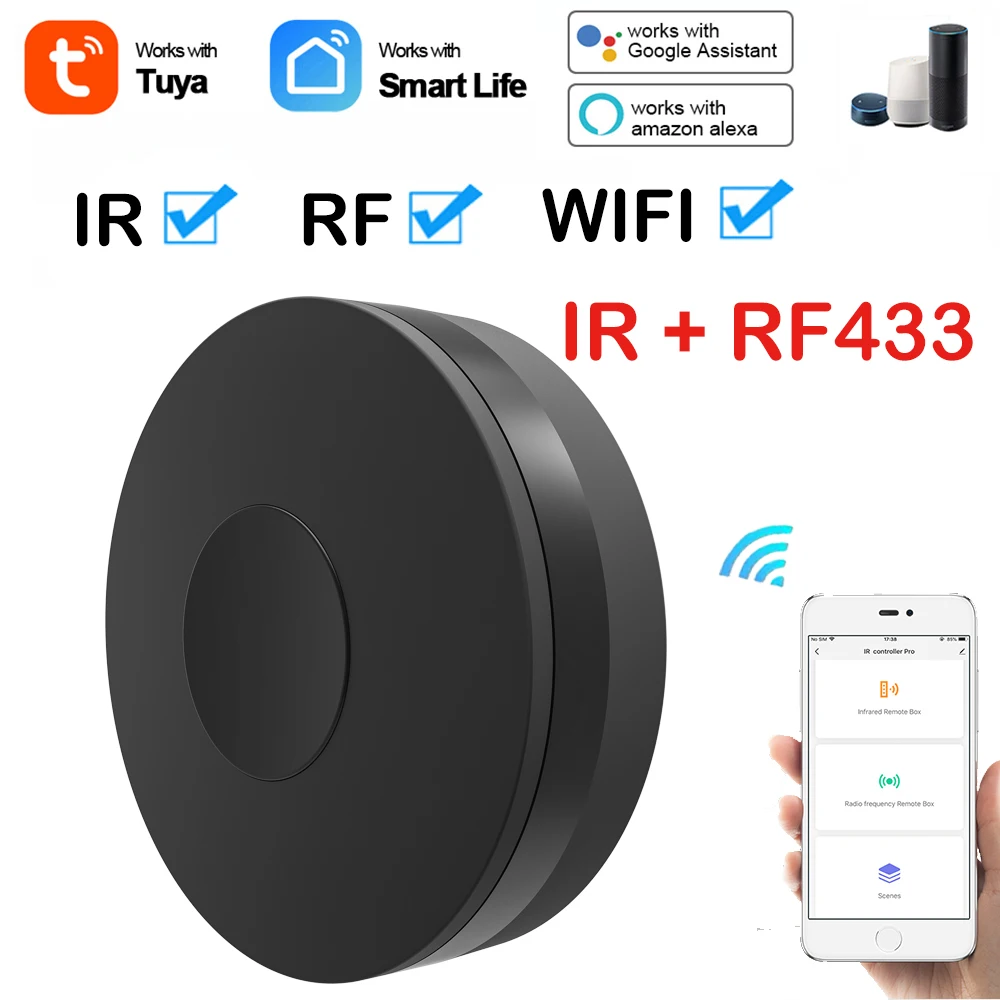 COOLCAM Tuya Smart Wifi RF IR Remote Control Smart Home for Air Conditioner ALL TV LG TV Compatible with Alexa Google Home
COOLCAM Tuya Smart Wifi RF IR Remote Control Smart Home for Air Conditioner ALL TV LG TV Compatible with Alexa Google Home