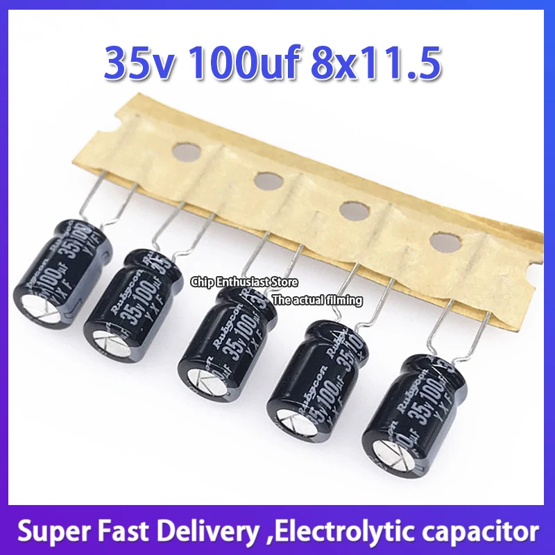 10pcs Rubycon imported electrolytic capacitor 35v 100uf 8x11.5 ruby yxf high frequency setting pin
10pcs Rubycon imported electrolytic capacitor 35v 100uf 8x11.5 ruby yxf high frequency setting pin