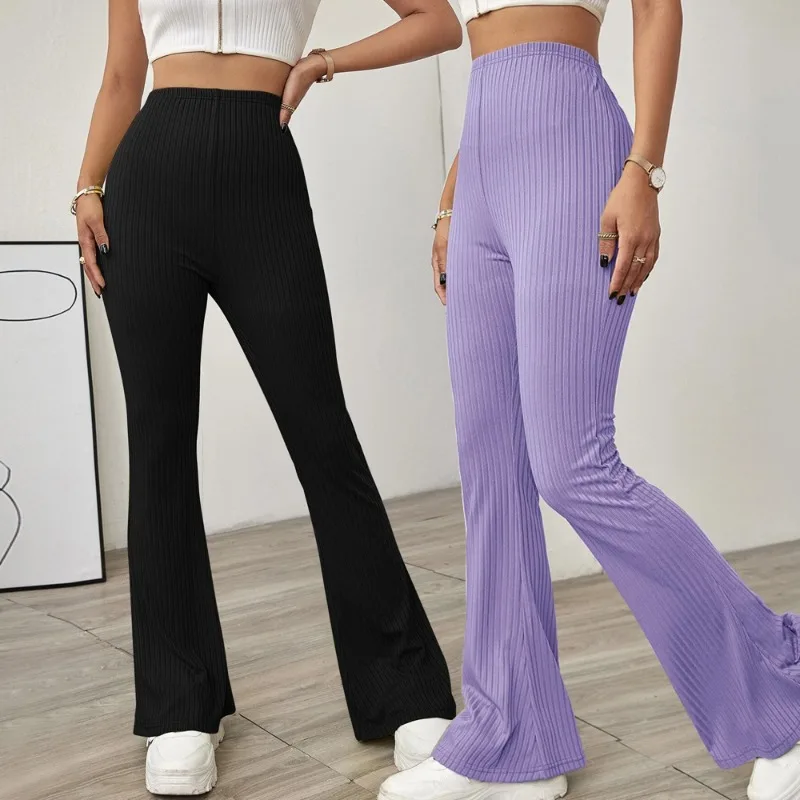 Women's Casual High Waist Knitted Pants, Elegant Flared Trousers, Slim Clothes, Female Fashion, Autumn, New
Women's Casual High Waist Knitted Pants, Elegant Flared Trousers, Slim Clothes, Female Fashion, Autumn, New