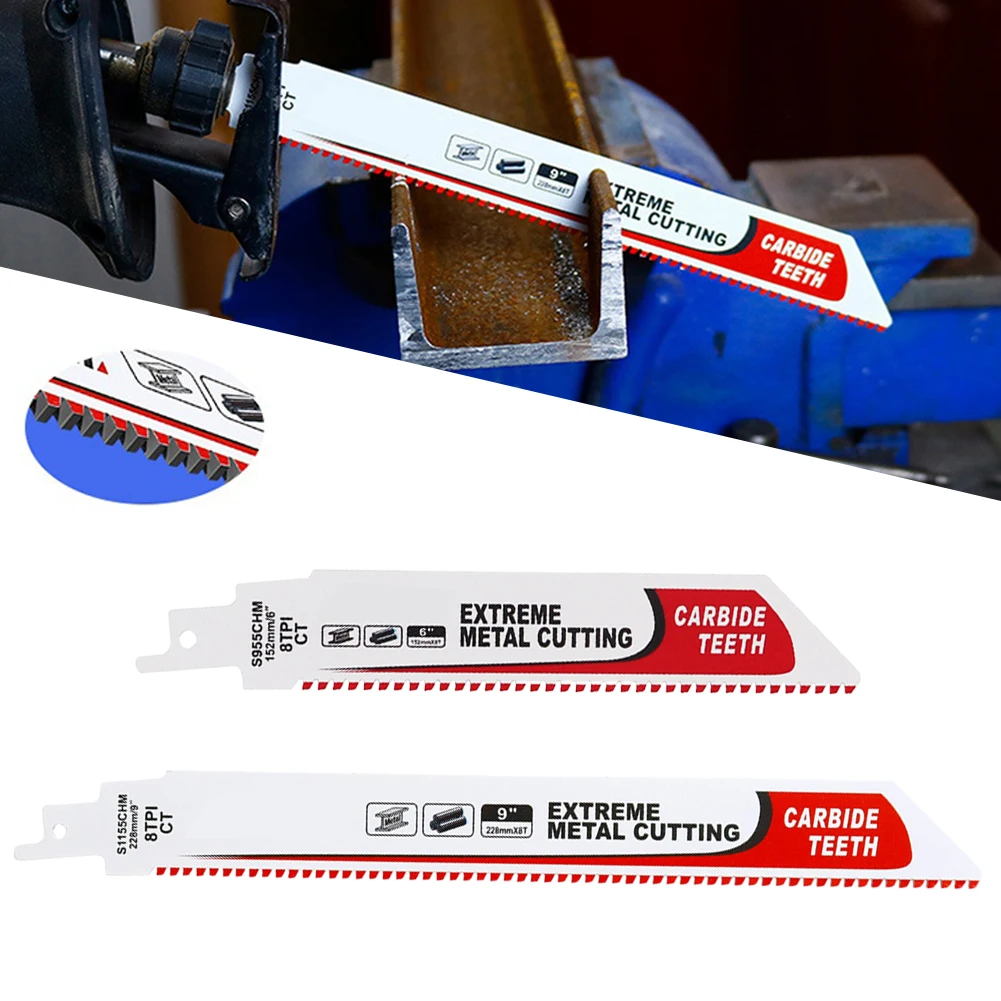 1PC 8TPI For Cutting Iron Steel Saw Blade Fit Hard Metal Cutting Tools Carbide Reciprocating Saw Blade S955CHM S1155CHM 6-9Inch
1PC 8TPI For Cutting Iron Steel Saw Blade Fit Hard Metal Cutting Tools Carbide Reciprocating Saw Blade S955CHM S1155CHM 6-9Inch