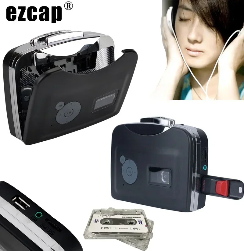 

EZCAP 230 Old Cassette To MP3 File Converter ,Capture Audio Tape To USB Flash Drive/U Disk,NO Need PC,Music Tape Walkman Player