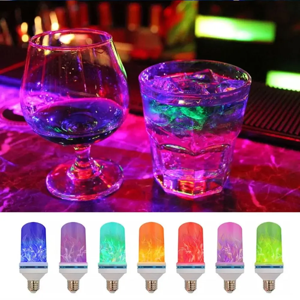 

LED LED Flame Light Bulb With Gravity Sensing Effect Yellow/Blue Emulation Dynamic Fire Light Bulbs Flickering