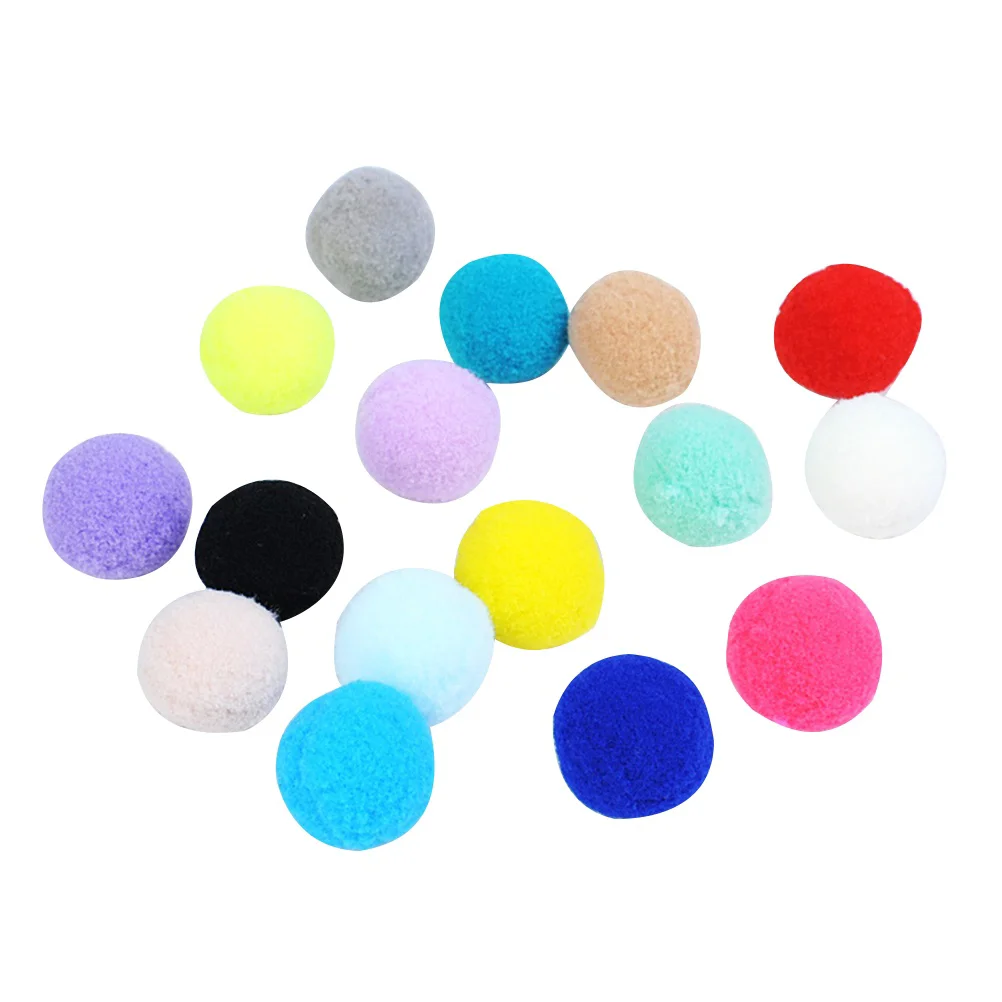 

70pcs Ball Toys for Cats Colorful Pompon DIY Handmade Material Pom Ball Kindergarten Prop Fluffy Balls