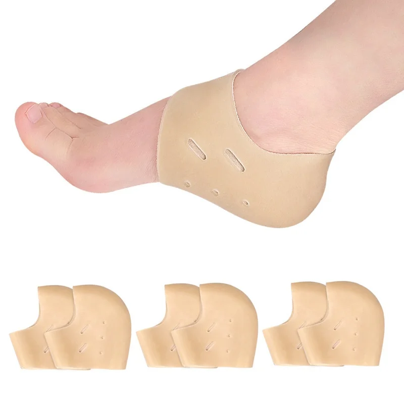 

1Pair Silicone Heel Protector Gel Stockings Heel Spur Pads for Plantar Fasciitis Relief Shock absorbing Insoles for Feet