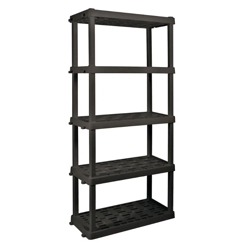 

Hyper Tough Large 5-Tier Plastic Shelves, Interlocking Multipurpose Plastic Organizer, W36 x D18 x H74 Black