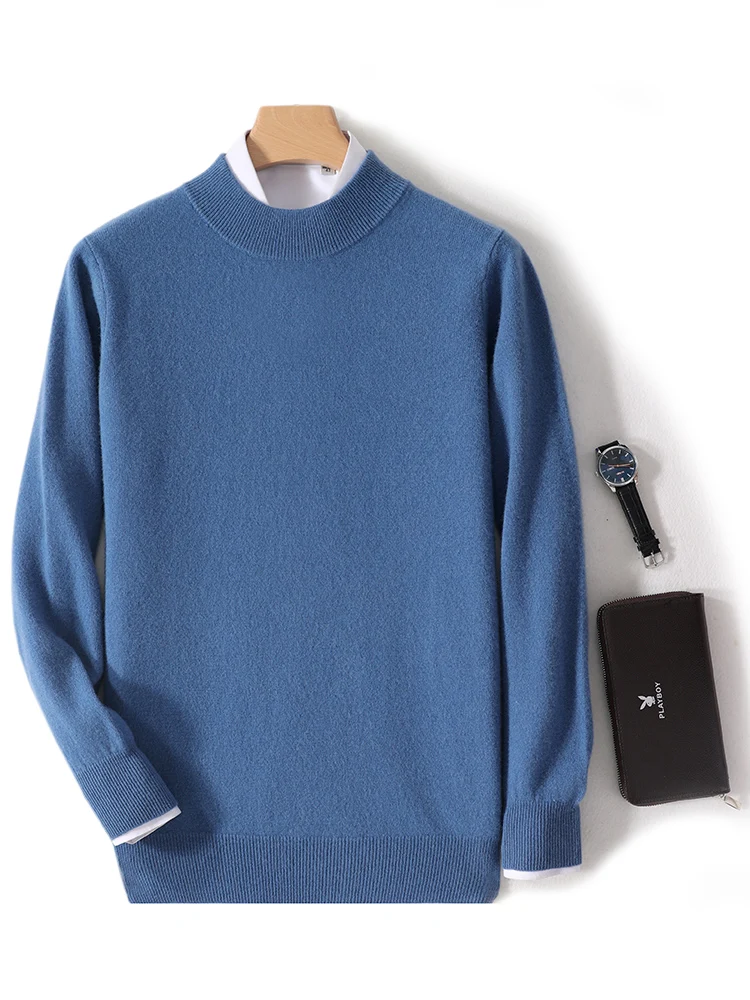 100% Merino Wool Sweater Men's Mock Neck Pullover Spring Autumn Long Sleeve Business Casual Pure Color Jumper Cashmere Knit Tops
100% Merino Wool Sweater Men's Mock Neck Pullover Spring Autumn Long Sleeve Business Casual Pure Color Jumper Cashmere Knit Tops