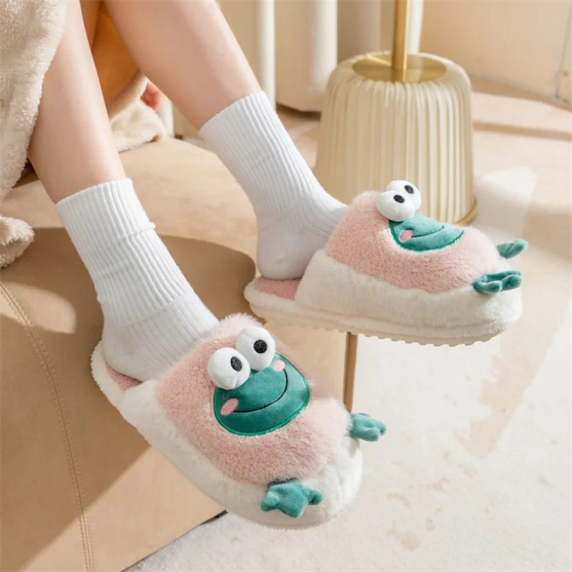 House Slipper Womens Winter Warm frog bear Kawaii Cartoon Plush Contton Indoor Non Slip Funny Cute Fuzzy Home floor Shoes Female
House Slipper Womens Winter Warm frog bear Kawaii Cartoon Plush Contton Indoor Non Slip Funny Cute Fuzzy Home floor Shoes Female