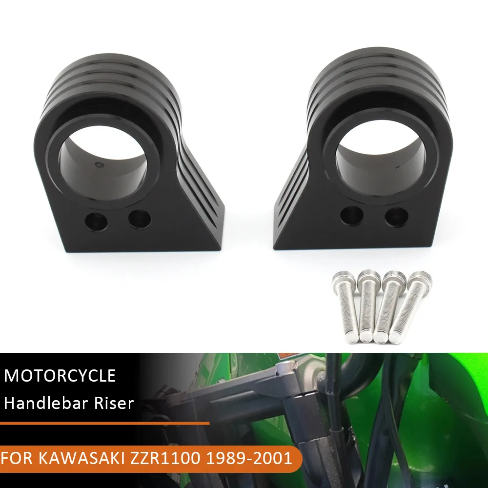 

GPZ ZZR 1100 Pair Motorcycle HandleBar Riser Kits 25mm Rise For Kawasaki GPZ1100 ZX1000E 1995-1999 ZZR1100 1989-2001