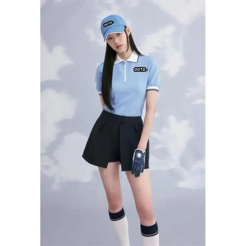 Женская футболка с коротким рукавом, облегающая Спортивная футболка на молнии с отворотом, одежда для гольфа 2024
Женская футболка с коротким рукавом, облегающая Спортивная футболка на молнии с отворотом, одежда для гольфа 2024