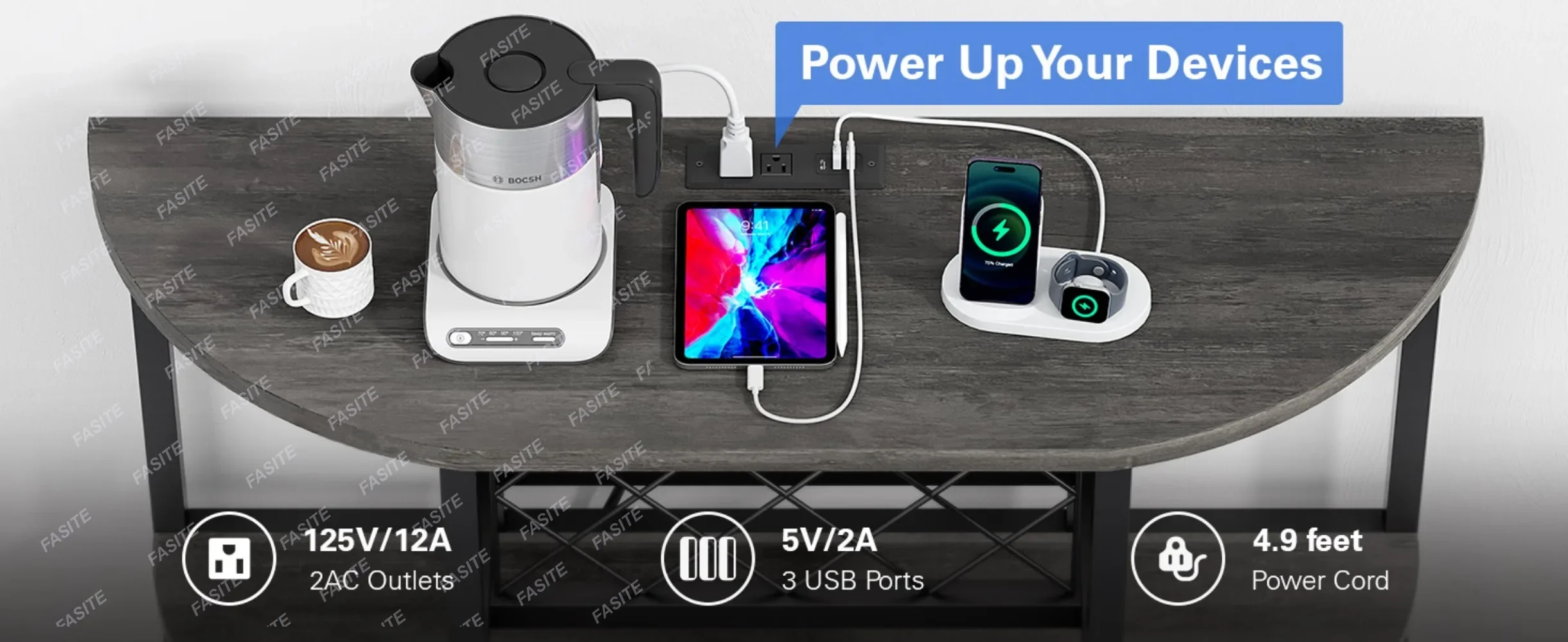 Bar Table Cabinet With Power Outlet, LED Home Mini Bar Cabinet For Liquor, Metal Wine Bar Stand With 4-Tier Storage Bar Table Cabinet With Power Outlet, LED Home Mini Bar Cabinet For Liquor, Metal Wine Bar Stand With 4-Tier Storage