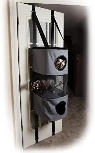 

PET PRODUCTS Hangin' Cat Condo Door Mounted Cat Furniture Cat Tree Classy Gray 5 Story High Rise Dog items Guinea pig accessorie