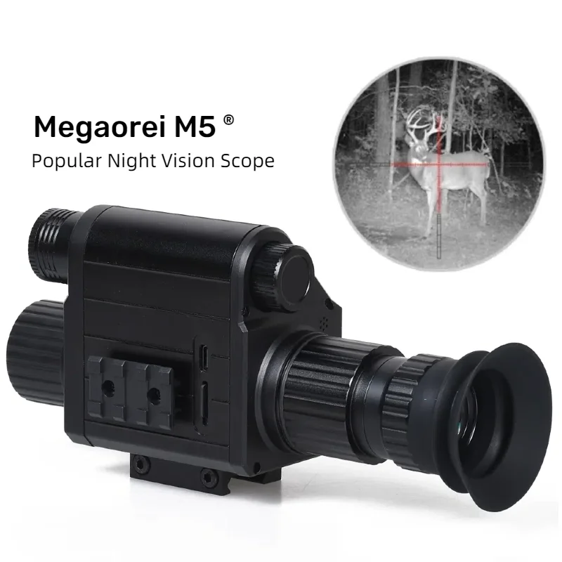

Инфракрасный монокуляр ночного видения Megaorei M5, встроенный охотничий оптический прицел 1080P, цифровое ночное видение, 4-кратный зум с 940 нм ИК
