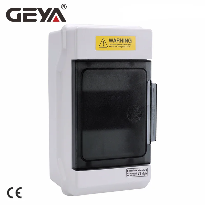 GEYA 4Way IP65 Waterproof Electrical Distribution Box for MCB RCCB Circuit Breaker Plastic Junction Wire Box with Copper Bar
GEYA 4Way IP65 Waterproof Electrical Distribution Box for MCB RCCB Circuit Breaker Plastic Junction Wire Box with Copper Bar