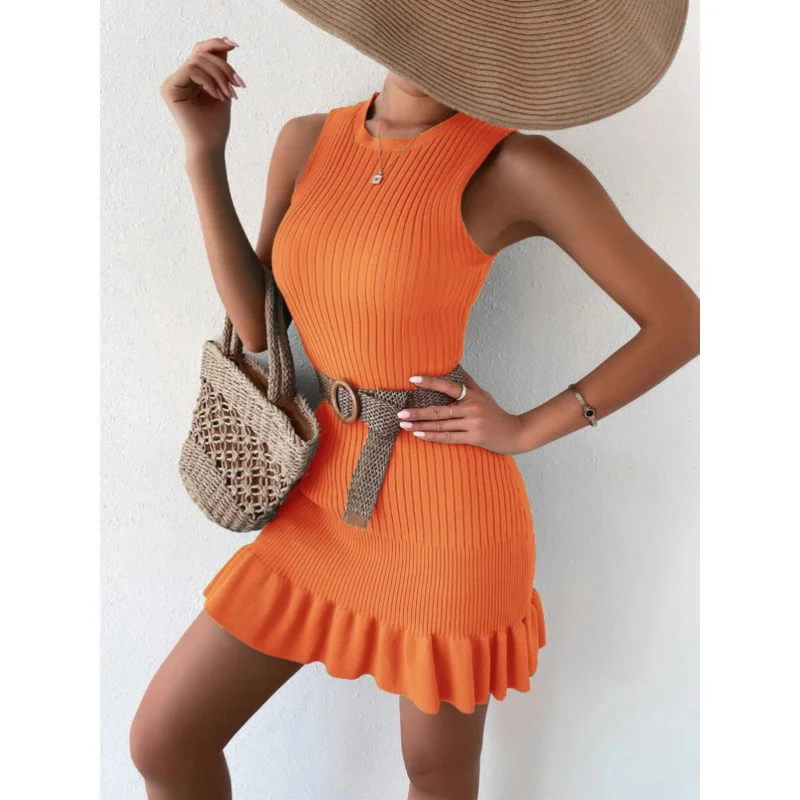 Spring and Autumn Sweater Skirt 2023 New Solid Color Sleeveless Slim Knitted Dress vestidos de tricô femenino
Spring and Autumn Sweater Skirt 2023 New Solid Color Sleeveless Slim Knitted Dress vestidos de tricô femenino