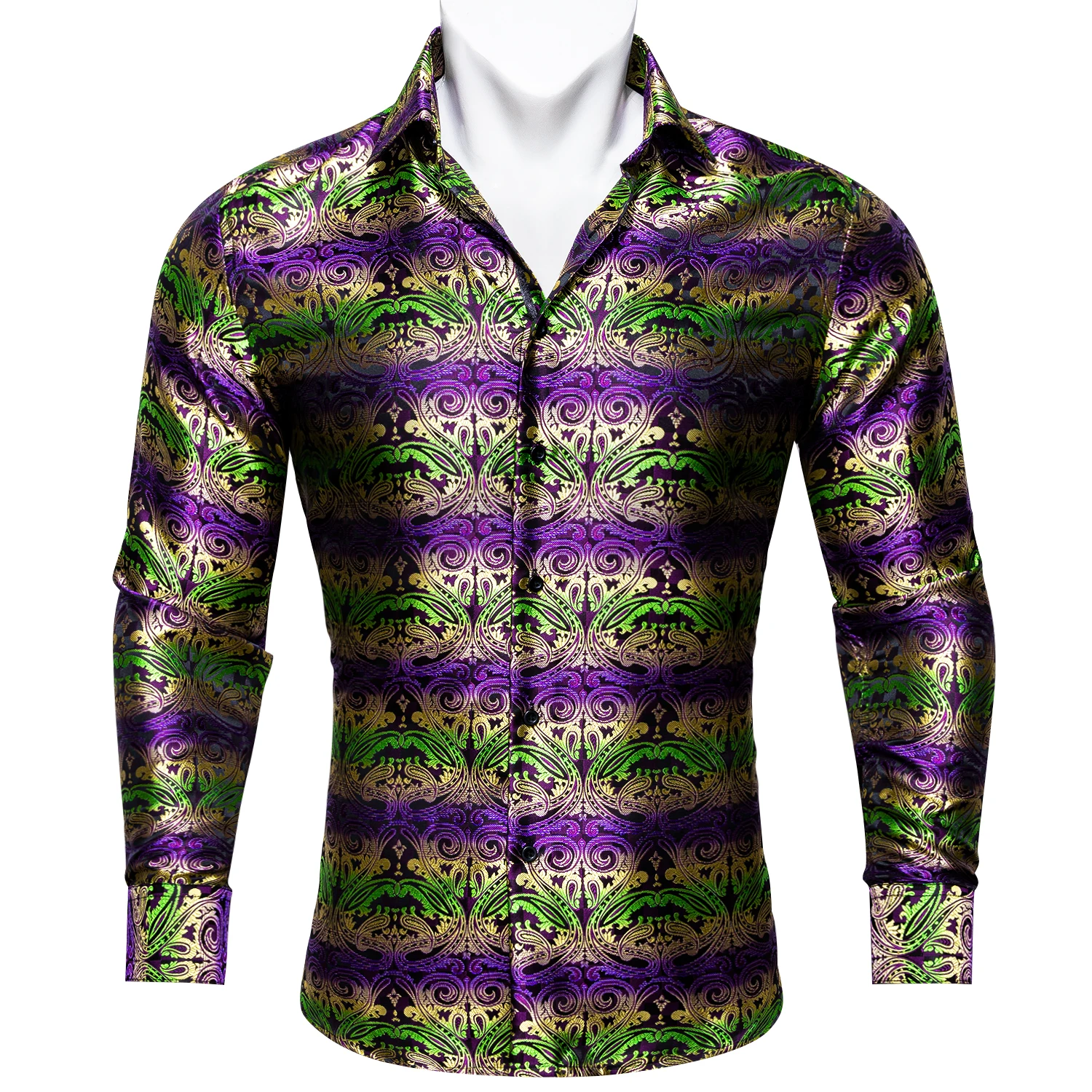 Designer Multicolor Men Shirt Paisley Lapel Woven Long Sleeve Embroidered Silk Spring Autumn Fit Party Barry.Wany CY-0403 
Designer Multicolor Men Shirt Paisley Lapel Woven Long Sleeve Embroidered Silk Spring Autumn Fit Party Barry.Wany CY-0403