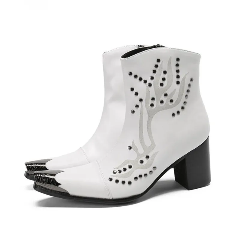 Pointed Toe High Tops Snow Boots Black High Heel Mens Ankle Boots Casual Genuine Leather Men'S Boots Zipper Cowboy Knight Boots
Pointed Toe High Tops Snow Boots Black High Heel Mens Ankle Boots Casual Genuine Leather Men'S Boots Zipper Cowboy Knight Boots