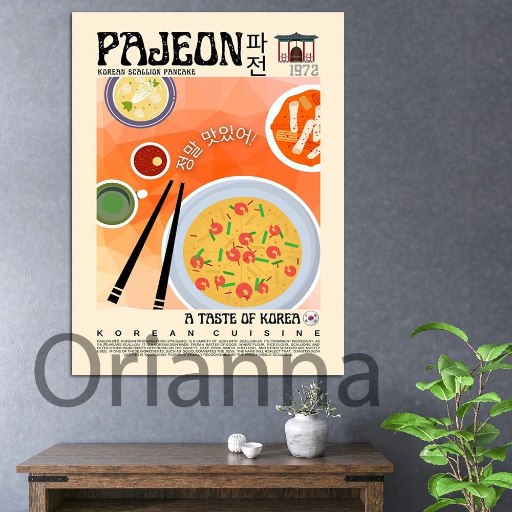 Pajeon Poster Retro Style,Korean Food Vintage Wall Art,Modern Kitchen Decor,Retro Kitchen Art Canvas Painting,Food Poster Print 
Pajeon Poster Retro Style,Korean Food Vintage Wall Art,Modern Kitchen Decor,Retro Kitchen Art Canvas Painting,Food Poster Print