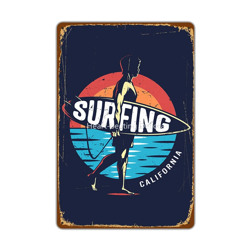 Vintage Hawaii Surf Time Metal Tin Signs Wall Art Painting Plate Seaside Beach Poster Plaque for Bar Pub Club Surf Shop Decor
Vintage Hawaii Surf Time Metal Tin Signs Wall Art Painting Plate Seaside Beach Poster Plaque for Bar Pub Club Surf Shop Decor