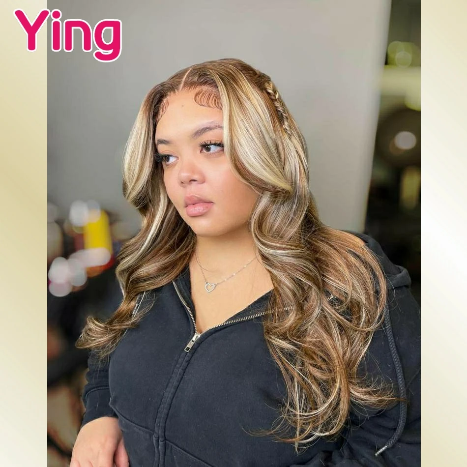 

Ying Highlight Honey Blonde body Wave 13x6 Lace Frontal Wig Human Hair 13x4 ace Front Wig PrePlucked 5x5 Transparent Lace Wig