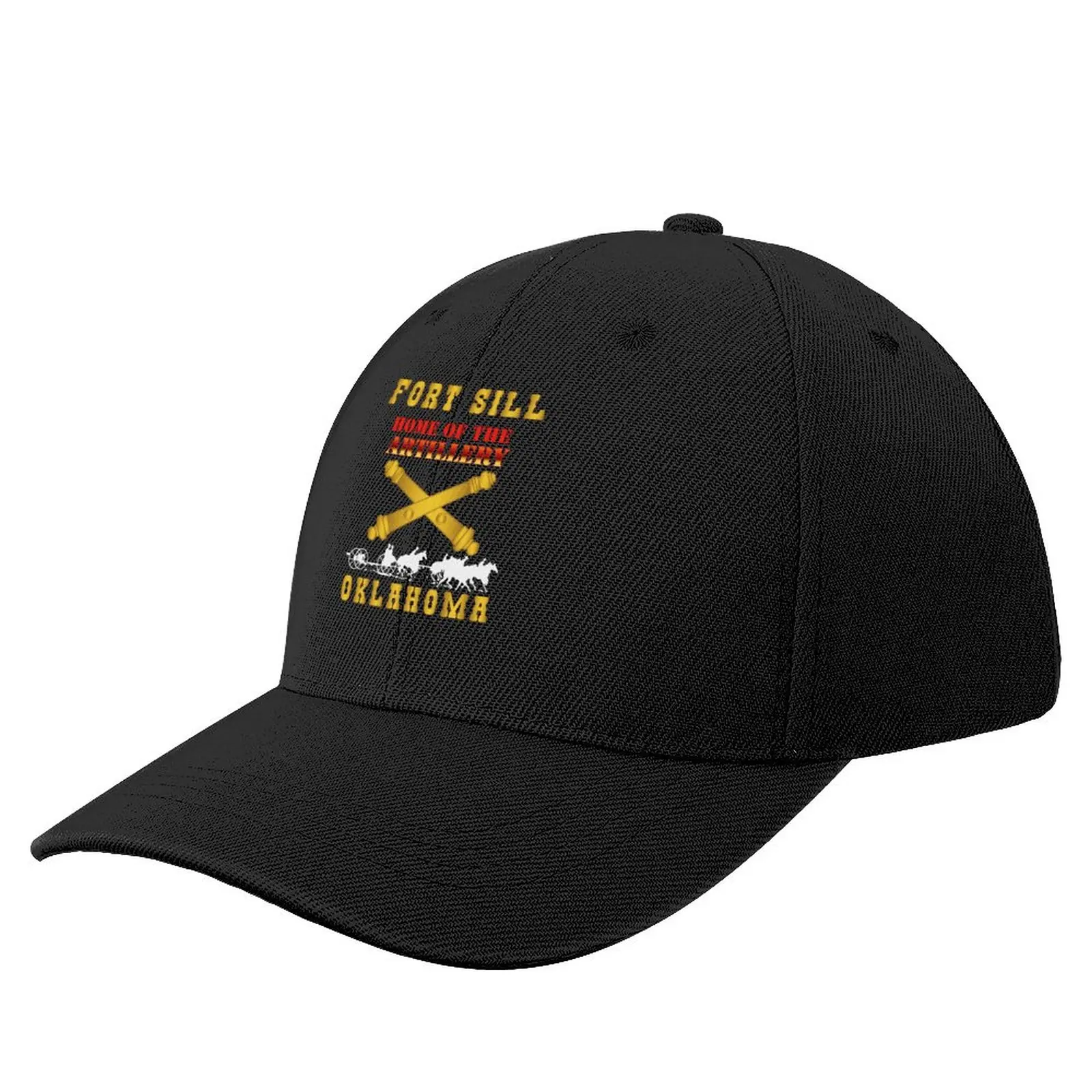 

Army - Fort SIll, Home of Artillery w Cassion - Gold X 300 Baseball Cap Caps Horse Hat birthday Mens Cap Women's