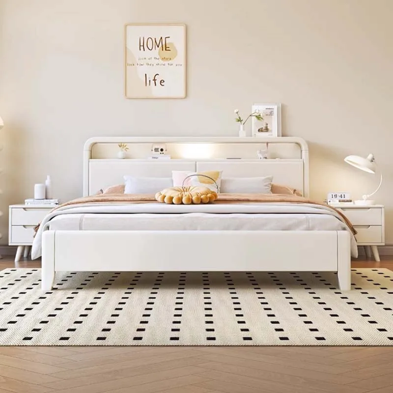 Queen Size Couple Bed Minimalist Aesthetic Modern Bedroom Bed Storage Wood Marco De Cama Queen Moderno Luxury Furniture
Queen Size Couple Bed Minimalist Aesthetic Modern Bedroom Bed Storage Wood Marco De Cama Queen Moderno Luxury Furniture