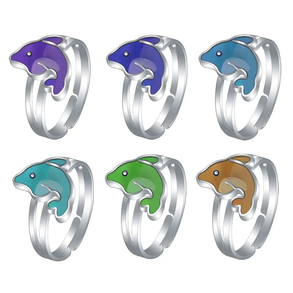 Mood Ring Cute Cartoon Dolphin Ring Temperature Control Color Changing Jewelry Gothic Vintage Rings Anillos Mujer
Mood Ring Cute Cartoon Dolphin Ring Temperature Control Color Changing Jewelry Gothic Vintage Rings Anillos Mujer