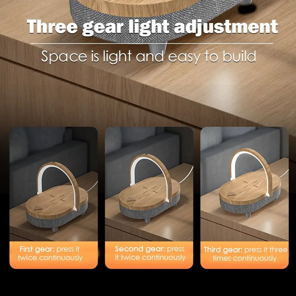15W Wooden USB/Type-c Table Lamp Wireless Charger Bluetooth Speaker Phone Stand For iPhone
15W Wooden USB/Type-c Table Lamp Wireless Charger Bluetooth Speaker Phone Stand For iPhone