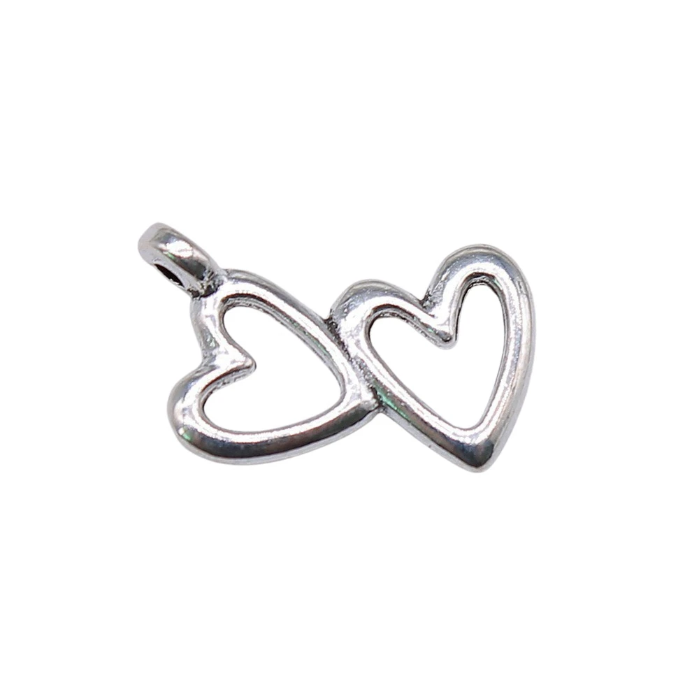 20pcs/lot 18x16mm Double Hearts Charms For Jewelry Making Antique Silver Color 0.71x0.63inch
20pcs/lot 18x16mm Double Hearts Charms For Jewelry Making Antique Silver Color 0.71x0.63inch
