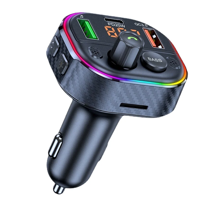 

Car MP3 Bluetooth Player T86M with One-Key Heavy Bass, Dual Microphones, PD20W/QC3.0 Fast Charging, Card/USB Support