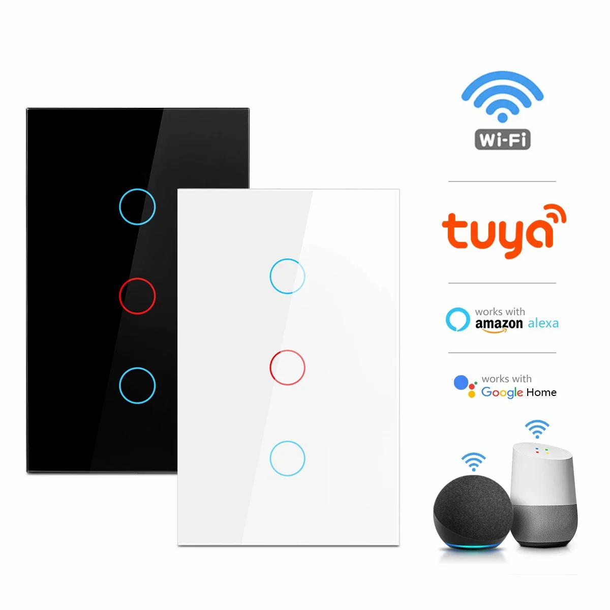 Tuya System Intelligent WiFi 1/2/3/4 Gang Touch Switch 0ff-site With Smart Life APP Control
Tuya System Intelligent WiFi 1/2/3/4 Gang Touch Switch 0ff-site With Smart Life APP Control