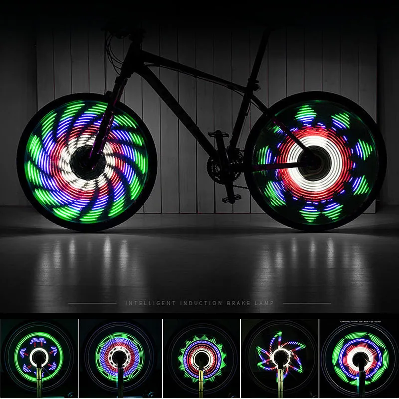 

LEADBIKE Waterproof Bike Spoke Light Bicycle Hot Wheel Light 64 LEDs 30 Patterns Double Side Display Cycling Light Accesorios