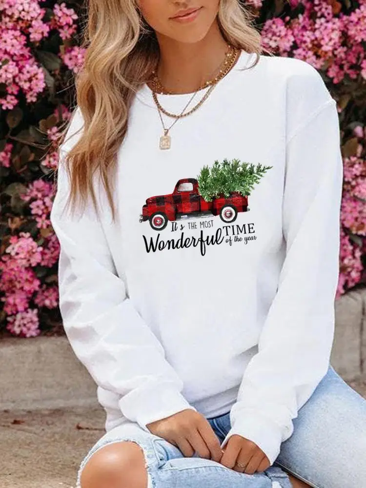 Truck Tree Cute Festival Clothing Christmas O-neck Fashion New Year Fashion Graphic Sweatshirts Casual Women Print Pullovers
Truck Tree Cute Festival Clothing Christmas O-neck Fashion New Year Fashion Graphic Sweatshirts Casual Women Print Pullovers