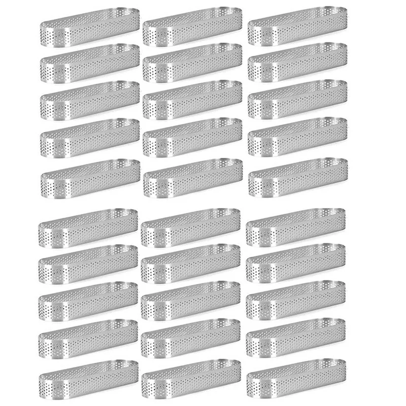 30Pcs Oval Tartlet Molds Perforated Tart Molds For Baking Stainless Steel Round Form Ring For Tart Mousse Pies Quiche
30Pcs Oval Tartlet Molds Perforated Tart Molds For Baking Stainless Steel Round Form Ring For Tart Mousse Pies Quiche