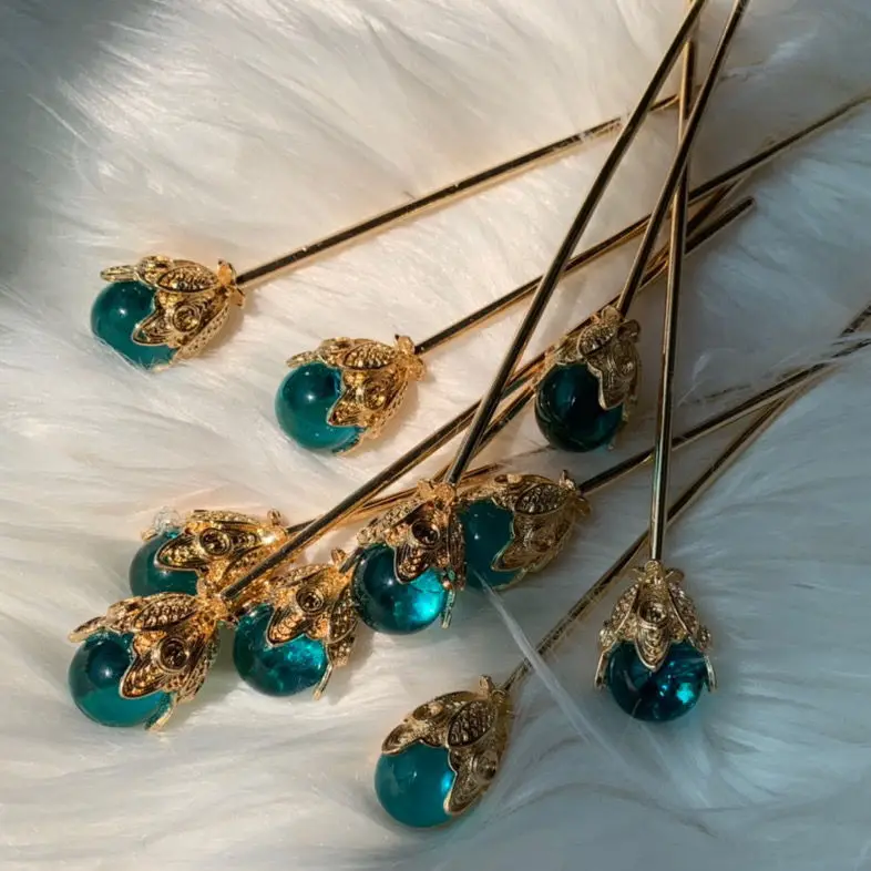 Hair Sticks for Chinese Hanfu Green Ctystal Stone Hairpins Hair Accessories for Women Golden Color Hairclips Jewelry
Hair Sticks for Chinese Hanfu Green Ctystal Stone Hairpins Hair Accessories for Women Golden Color Hairclips Jewelry