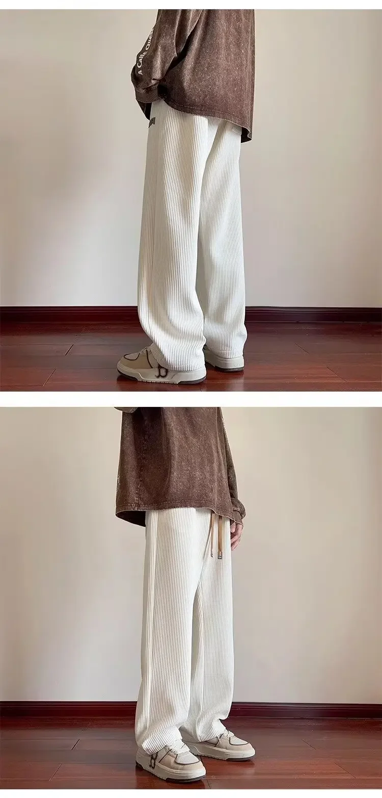 النمط الأمريكي الرجال سروال قصير الخريف/الشتاء الصوف مبطن فضفاض مستقيم الساق بناطيل كاجوال العصرية واسعة الساق الرجال السراويل النمط الأمريكي الرجال سروال قصير الخريف/الشتاء الصوف مبطن فضفاض مستقيم الساق بناطيل كاجوال العصرية واسعة الساق الرجال السراويل