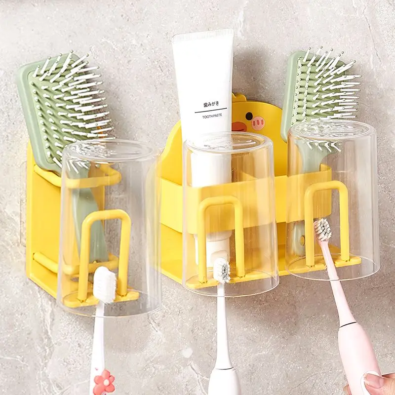 Toothbrush Holder Non-drilling Wall-mounted Type Home Use a Pair Cartoon Cute Mouthwash Cup Storage Rack Set House Accessories
Toothbrush Holder Non-drilling Wall-mounted Type Home Use a Pair Cartoon Cute Mouthwash Cup Storage Rack Set House Accessories
